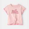 Baby Girl 'Nature Lover' Short-Sleeve Tie Top - Pink