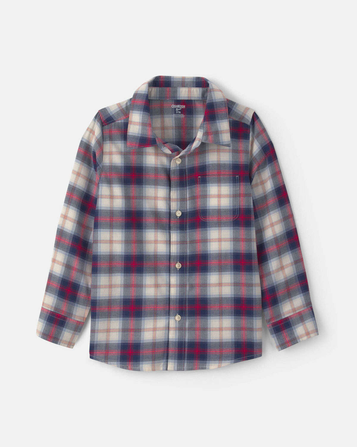 Boys Plaid Long-Sleeve Button-Down Shirt