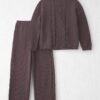 Girls 2-Piece Organic Cotton Cable Knit Top & Pant Set
