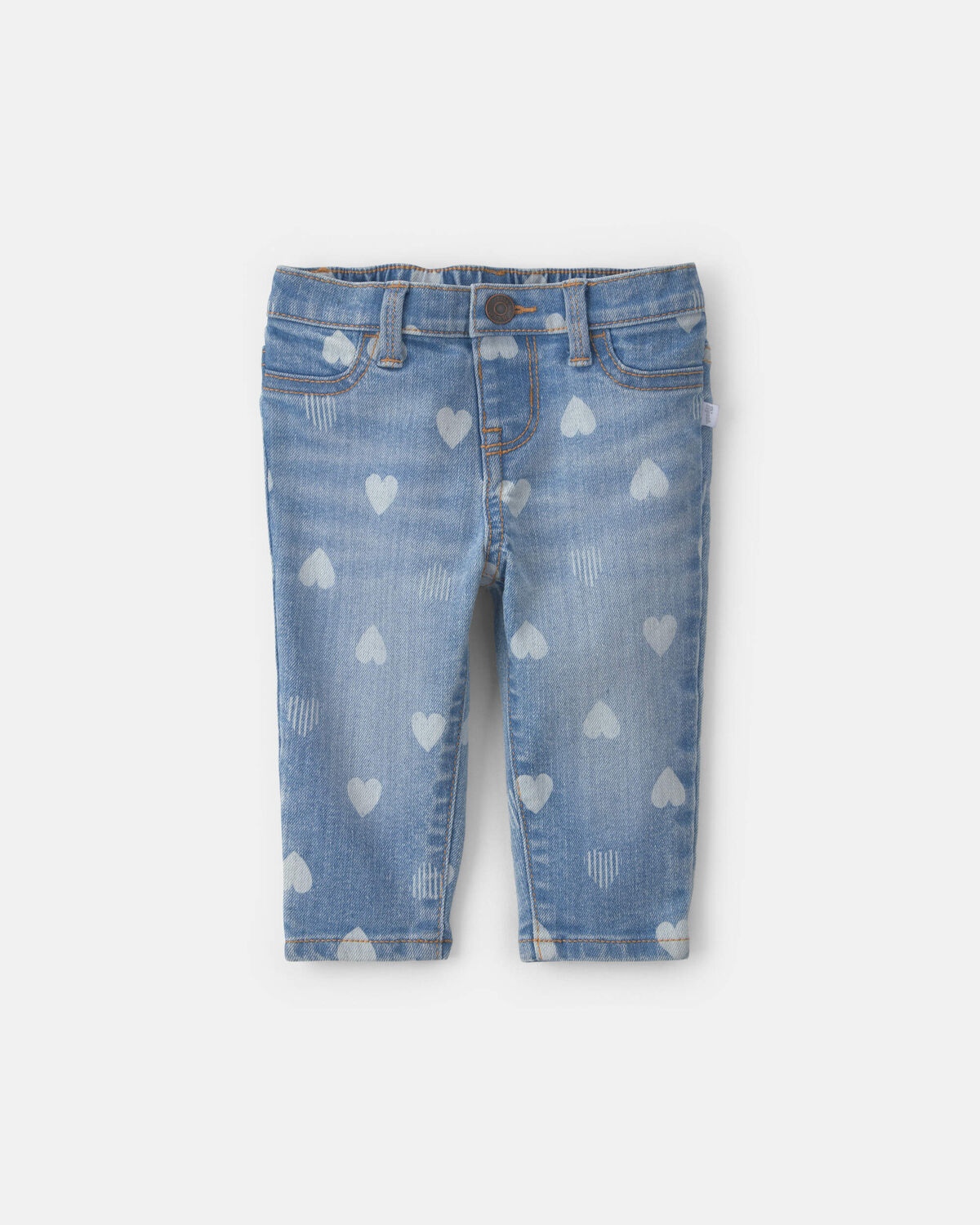 Baby Girl Heart Valentine's Day Jeans - Light Wash