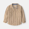 Boys Striped Canvas Button-Down Shirt - Khaki
