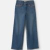 Girls Denim Wide-Leg Jeans - Medium Wash