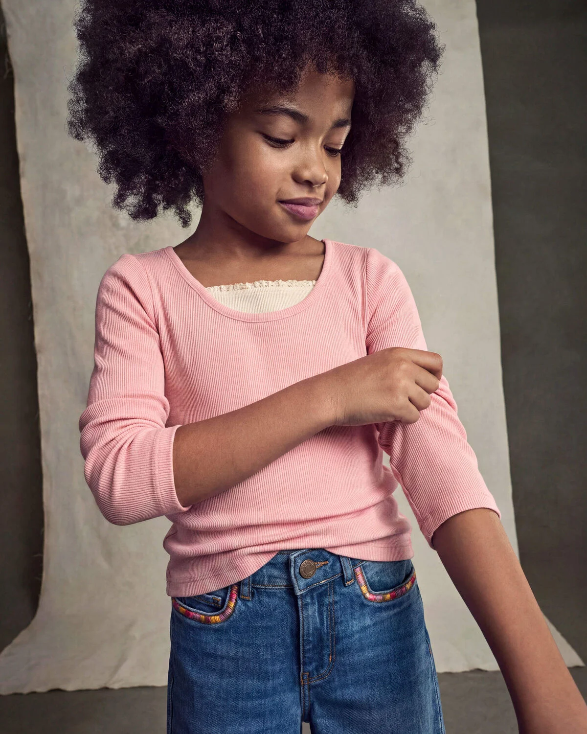 Girls Denim Wide-Leg Jeans - Medium Wash