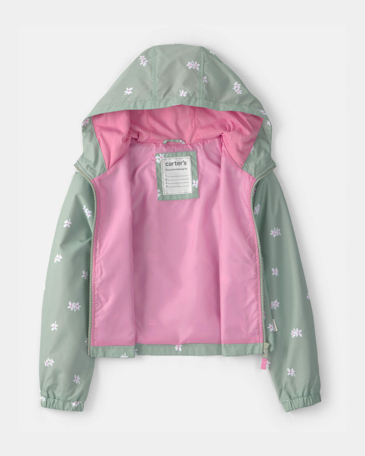 Girls Floral Windbreaker - Green 2 Girls Floral Windbreaker - Green