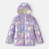 Girls Iridescent Hooded Heavyweight Winter Jacket - Purple/Pink