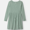 Girls Rib Long-Sleeve Dress - Green