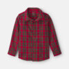Boys Plaid Long-Sleeve Button-Down Shirt - Red/Green