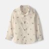 Boys Dog Long-Sleeve Button-Down Shirt - Cream