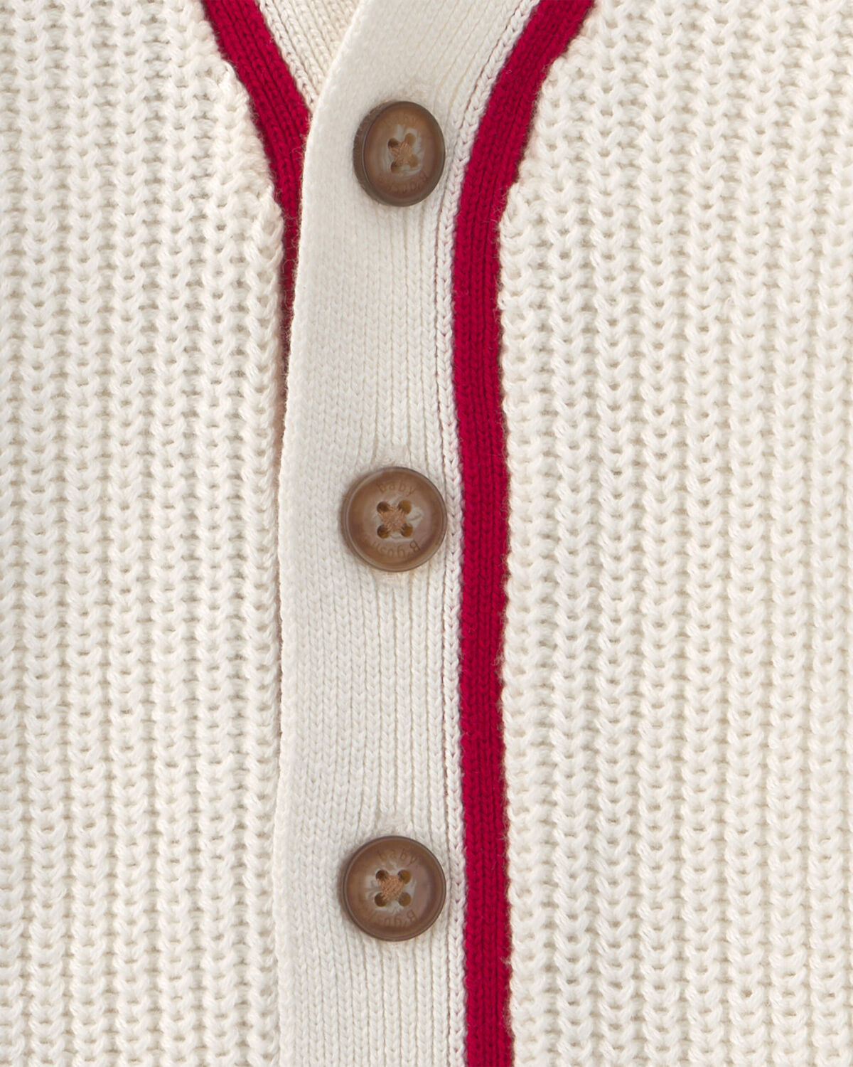 Baby Pinstripe Long-Sleeve Cardigan Sweater - White/Red 2 Baby Pinstripe Long-Sleeve Cardigan Sweater - White/Red