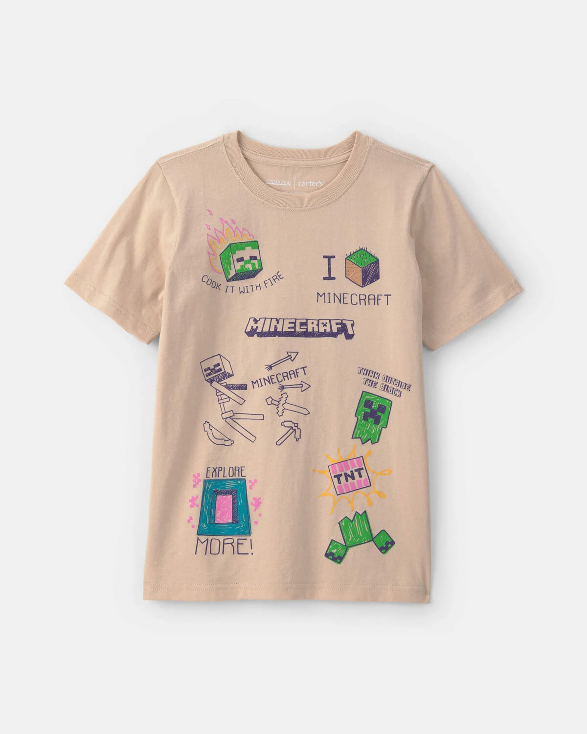 Boys Minecraft® Graphic Tee - Tan 1 Boys Minecraft® Graphic Tee - Tan