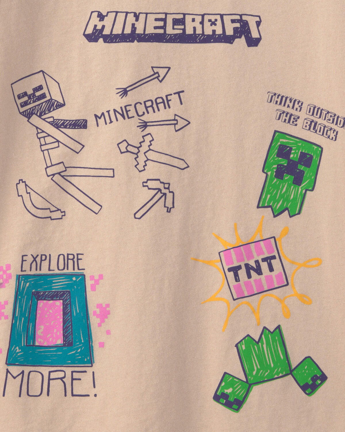 Boys Minecraft® Graphic Tee - Tan 2 Boys Minecraft® Graphic Tee - Tan
