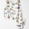 Kids Dinosaur Print Organic Cotton 2-Piece Pajamas