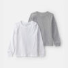 Boys 2-Pack Long-Sleeve Undershirts - Grey/White