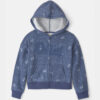 Girls Floral OshKosh Logo Zip-Up Hoodie - Blue 5 Girls Floral OshKosh Logo Zip-Up Hoodie - Blue