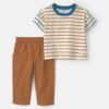 Baby Boy 2-Piece Striped Short-Sleeve Top & Pant Set