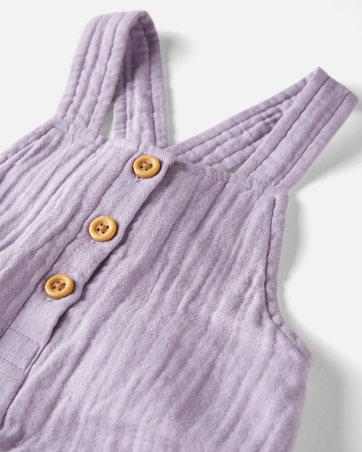 Baby Organic Cotton Gauze Overalls in Lilac 3 Baby Organic Cotton Gauze Overalls in Lilac