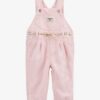 Baby Knit Denim Hickory Stripe Overalls - Pink