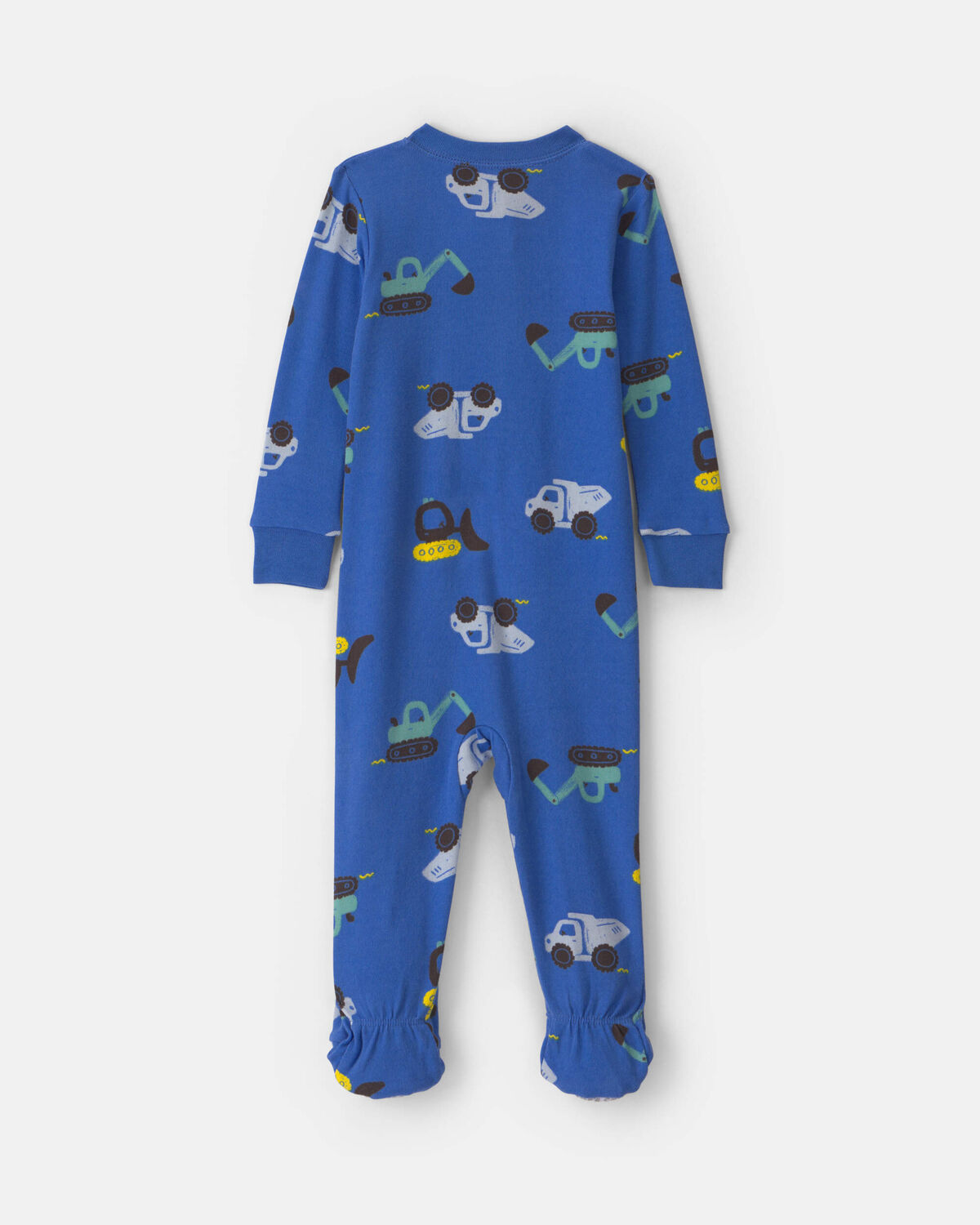 Toddler Boy 1-Piece Construction 100% Cotton Snug Fit Footed Pajama - Blue
