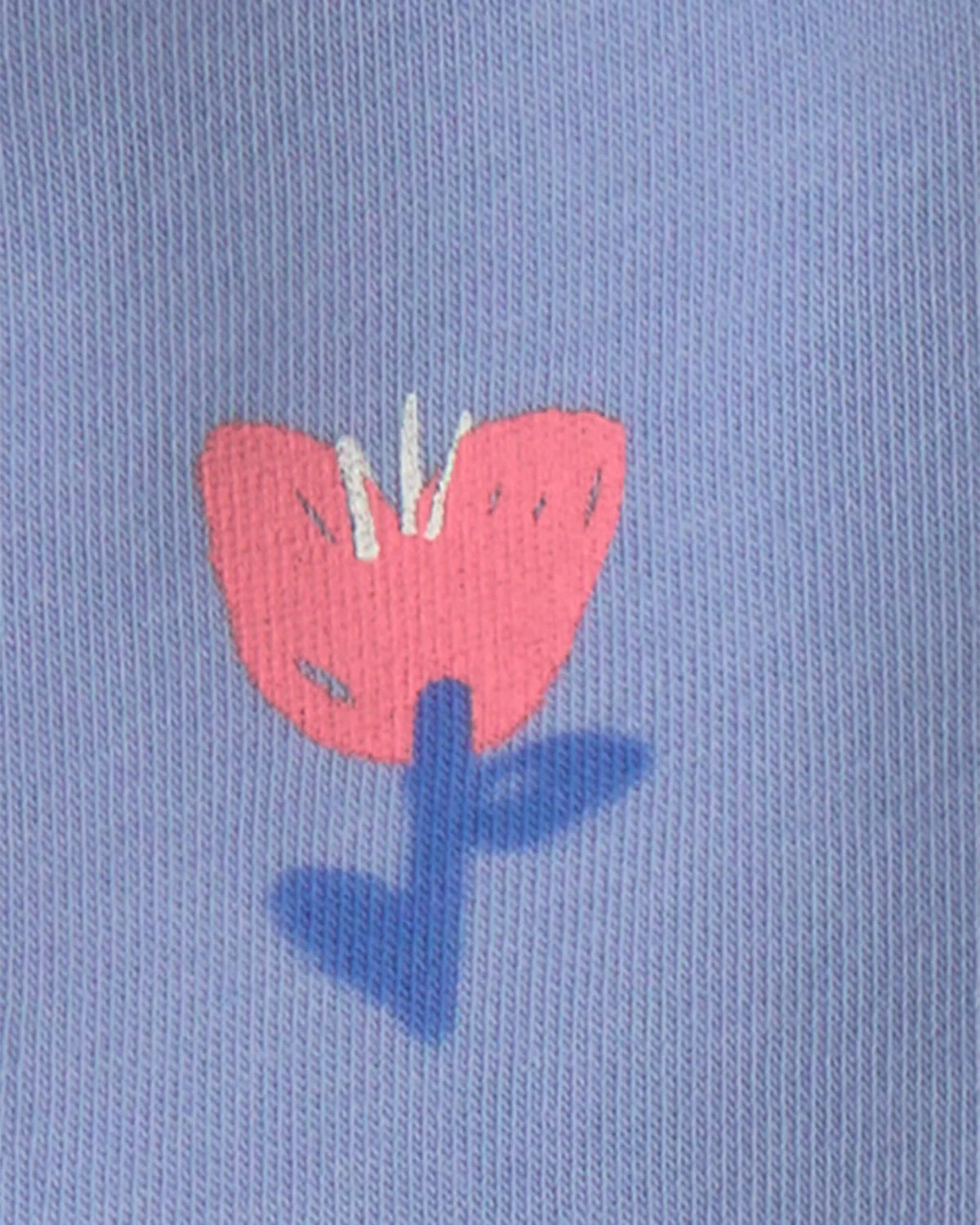 Baby Girl Floral Fleece Zip-Up Hoodie - Blue