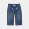 Baby Girl Drawstring Wide-Leg Jeans - Dark Wash