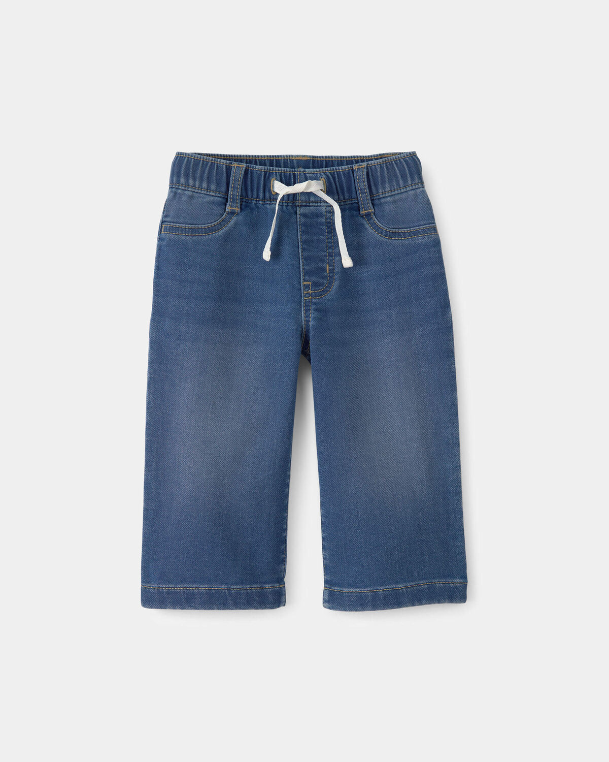 Baby Girl Drawstring Wide-Leg Jeans - Dark Wash 1 Baby Girl Drawstring Wide-Leg Jeans - Dark Wash