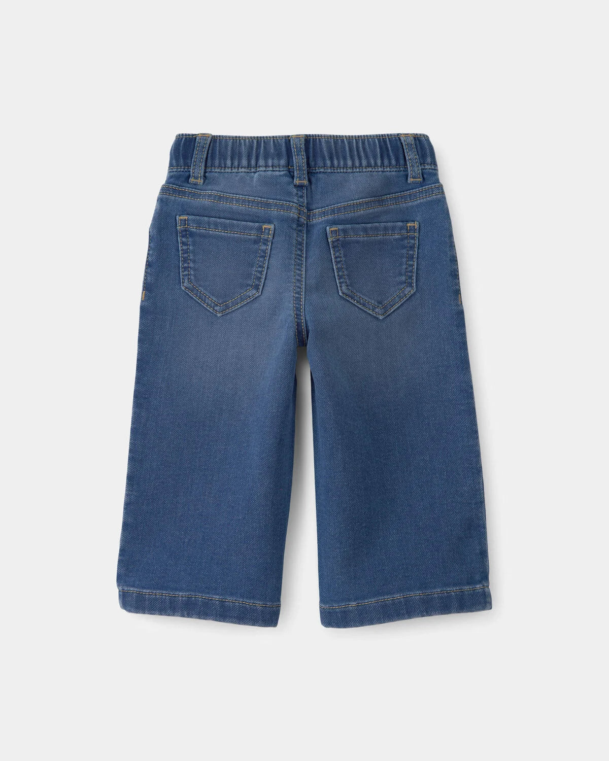 Baby Girl Drawstring Wide-Leg Jeans - Dark Wash 2 Baby Girl Drawstring Wide-Leg Jeans - Dark Wash