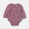 Baby Girl Long-Sleeve Fashion Bodysuit - Purple 8 Baby Girl Long-Sleeve Fashion Bodysuit - Purple