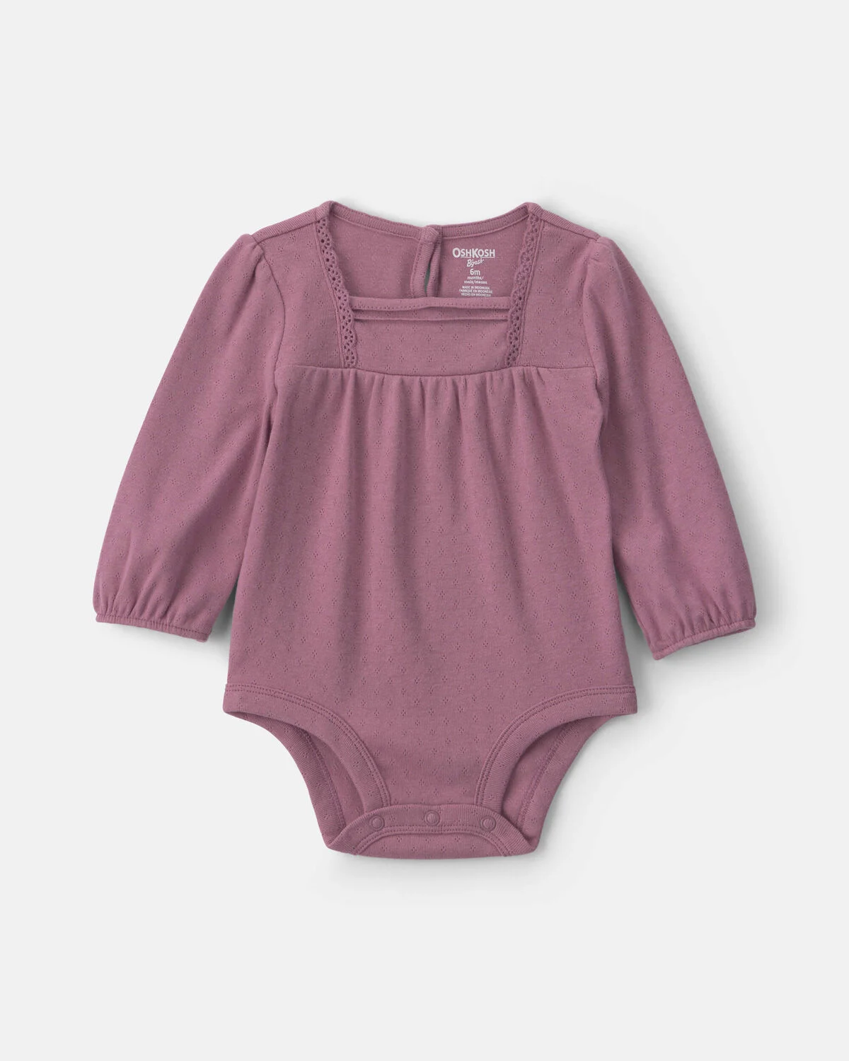 Baby Girl Long-Sleeve Fashion Bodysuit - Purple 1 Baby Girl Long-Sleeve Fashion Bodysuit - Purple