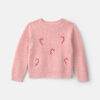Toddler Girl Candy Cane Sweater - Pink