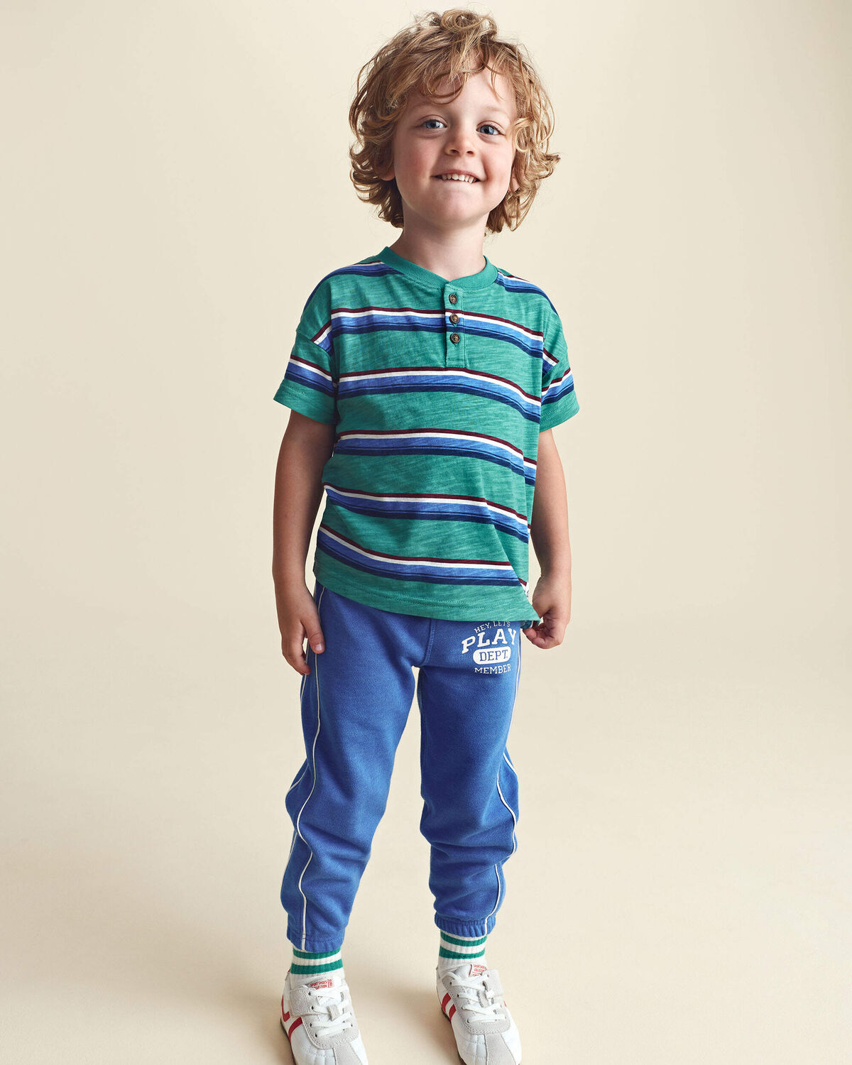 Toddler Boy 'Let's Play' French Terry Joggers - Blue