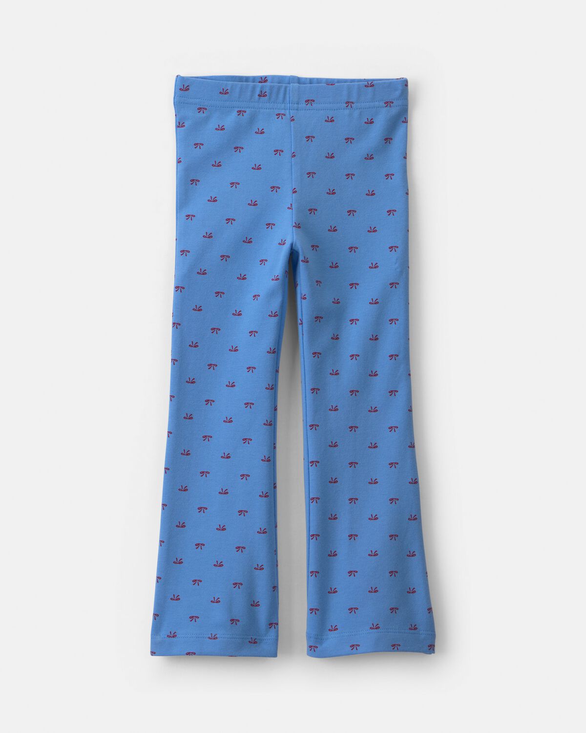 Toddler Girl Bow Cotton Pull-On Stretch Flare Leggings - Blue 1 Toddler Girl Bow Cotton Pull-On Stretch Flare Leggings - Blue
