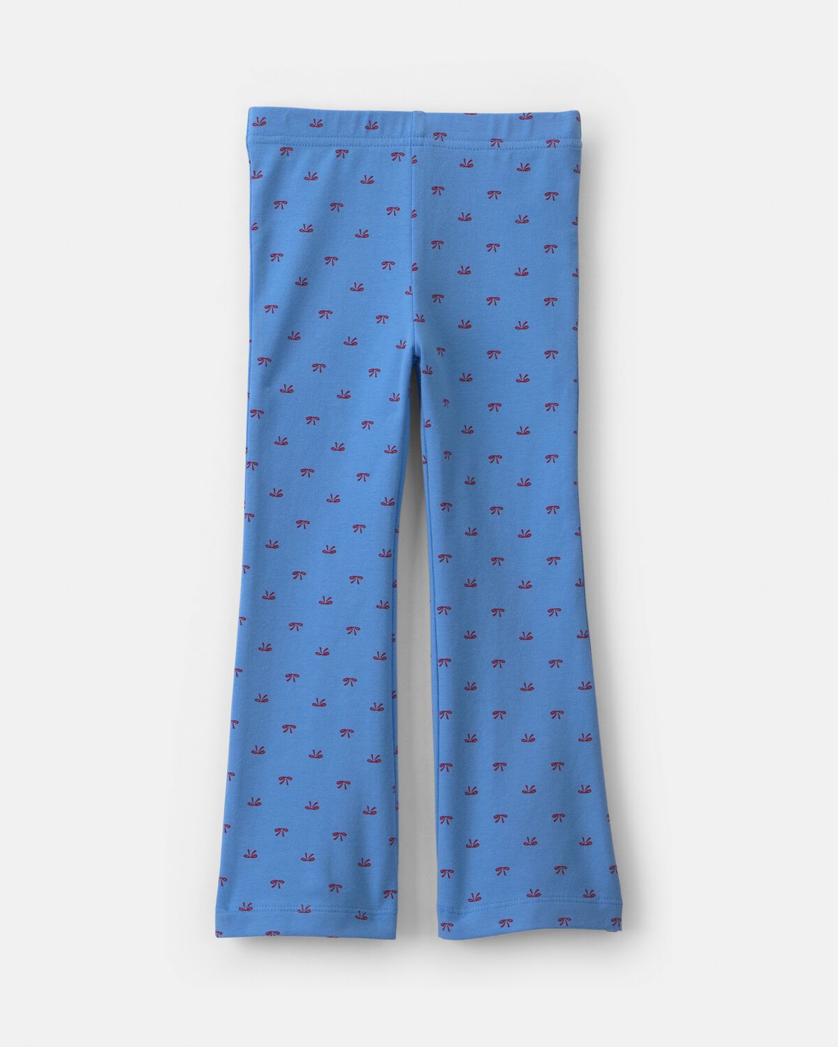 Toddler Girl Bow Cotton Pull-On Stretch Flare Leggings - Blue 2 Toddler Girl Bow Cotton Pull-On Stretch Flare Leggings - Blue