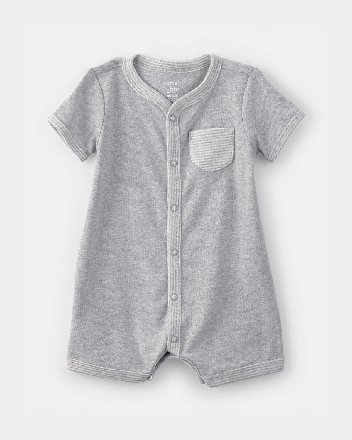 Baby Boy  Short-Sleeve Romper - Grey