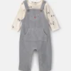 Baby Boy 2-Piece Penguin Long-Sleeve Overall Set - Grey/Cream