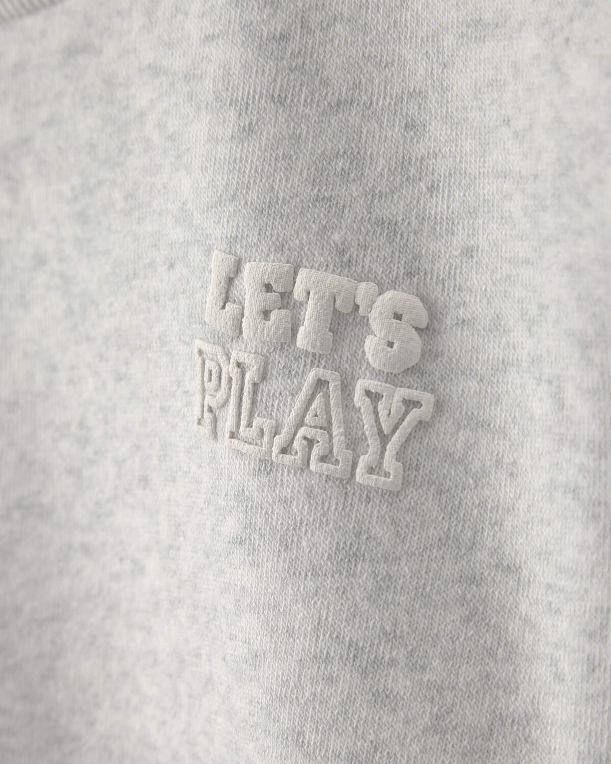 Toddler Girl 'Let's Play' Fleece Pullover Sweatshirt - Grey
