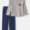 Baby Girl 2-Piece Apple Striped Fleece Long-Sleeve Top & Pant Set - Navy Blue/Cream 7 Baby Girl 2-Piece Apple Striped Fleece Long-Sleeve Top & Pant Set - Navy Blue/Cream