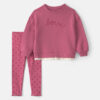 Baby Girl 2-Piece 'Love' Fleece Long-Sleeve Top & Pant Set - Pink
