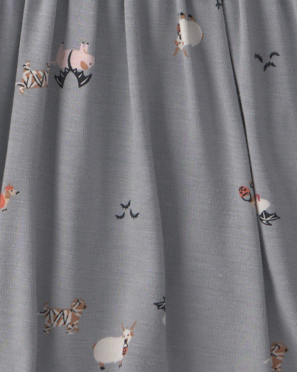 Baby Girl Halloween PurelySoft™ Long-Sleeve Bodysuit Dress - Grey 4 Baby Girl Halloween PurelySoft™ Long-Sleeve Bodysuit Dress - Grey