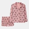 Kid Disney© Minnie Mouse Coat-Style Loose Fit 2-Piece Pajamas - Pink