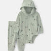 Baby Boy 2-Piece Penguin Thermal Long-Sleeve Bodysuit & Pant Set - Green 10 Baby Boy 2-Piece Penguin Thermal Long-Sleeve Bodysuit & Pant Set - Green