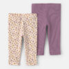 Baby Girl 2-Pack Floral Pull-On Pants - Purple