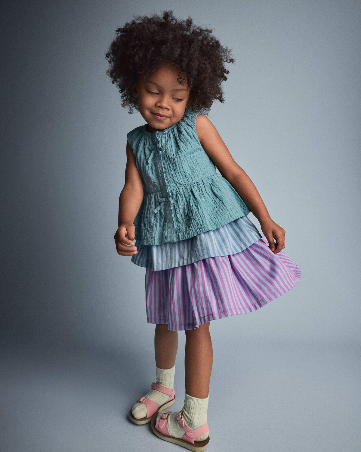 Toddler Girl Peplum Top - Teal 3 Toddler Girl Peplum Top - Teal