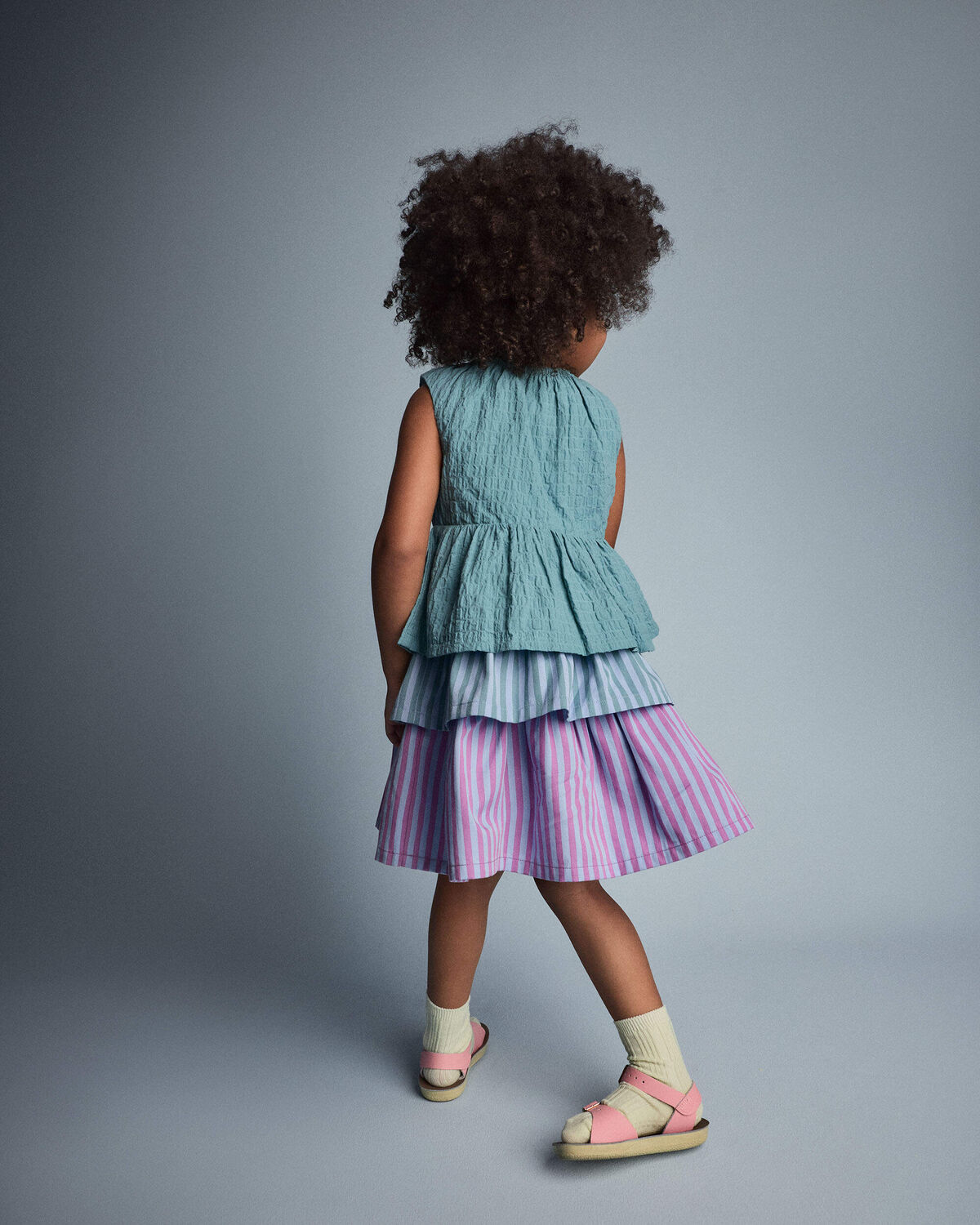 Toddler Girl Peplum Top - Teal 4 Toddler Girl Peplum Top - Teal