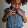 Toddler Girl Sleeveless Button-Down Top in Chambray 12 Toddler Girl Sleeveless Button-Down Top in Chambray