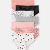 Girls 7-Pack Heart Print Brief Underwear - Black/White/Orange 3 Girls 7-Pack Heart Print Brief Underwear - Black/White/Orange