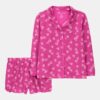 Kid Barbie Coat Style Loose Fit 2-Piece Pajamas - Pink