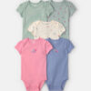 Baby Girl 5-Pack Floral Butterfly Short-Sleeve Multipack Bodysuits