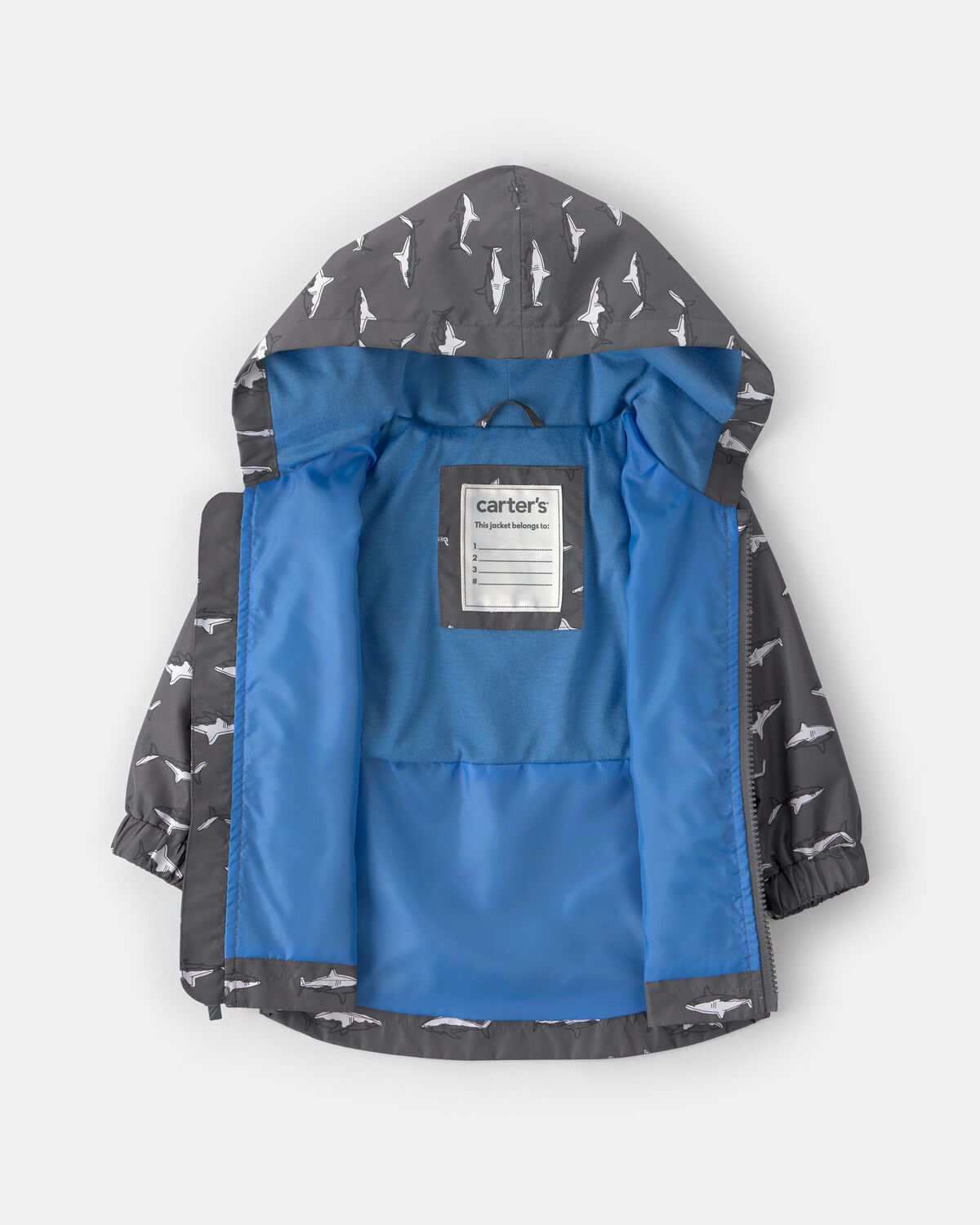 Baby Boy Shark Raincoat - Grey