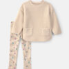 Baby Girl 2-Piece Floral Fleece Sweatshirt & Pant Set - Cream