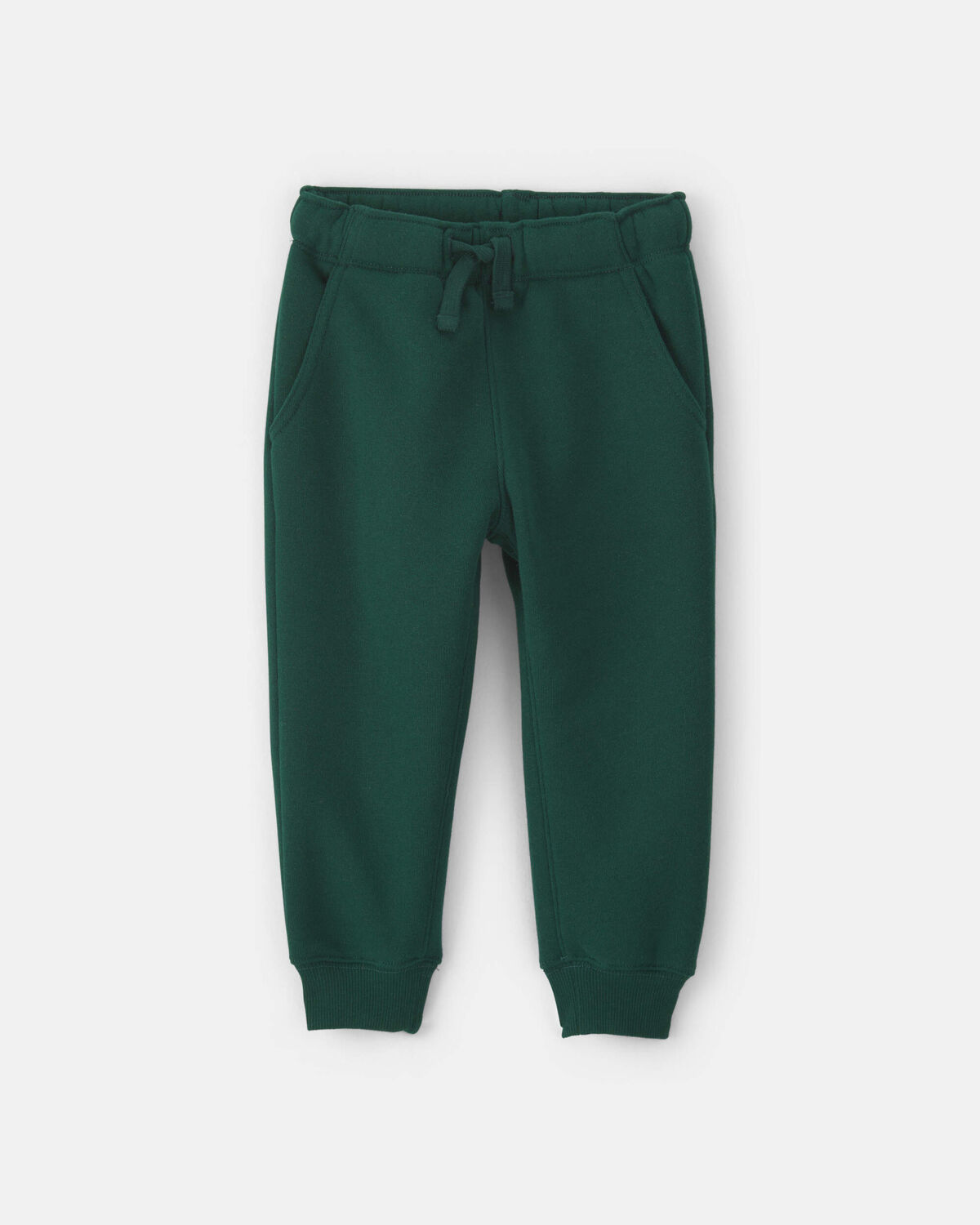 Toddler Boy Fleece Joggers - Dark Green 1 Toddler Boy Fleece Joggers - Dark Green